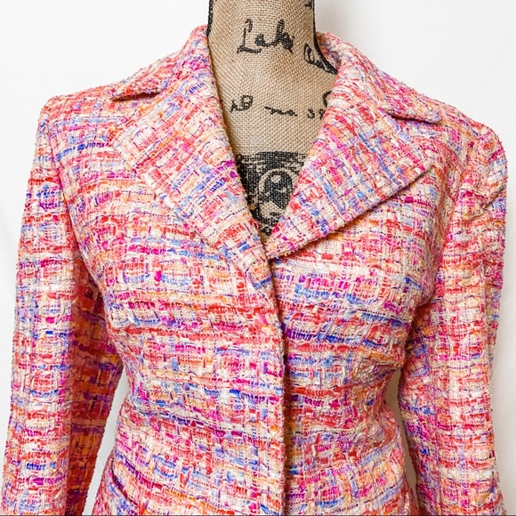 SOLD ESCADA pastel RARE pink tweed suit blazer - Picture 2 of 14